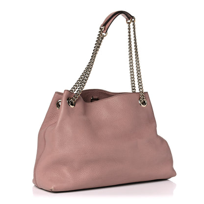 Gucci Pebbled Calfskin Medium Soho Chain Shoulder Bag Dark Cipria 3 of 18