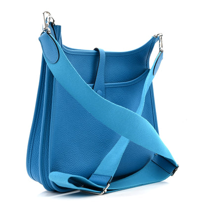 Hermes Taurillon Clemence EVELYNE III PM Bleu Frida 3 of 14