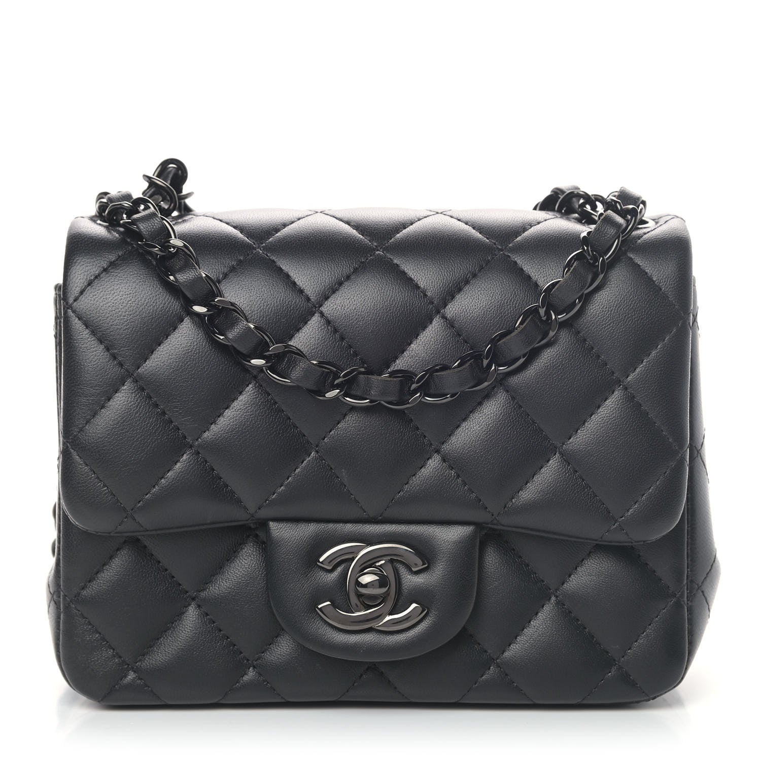 Chanel Lambskin Quilted Mini Square Flap So Black 1 of 7