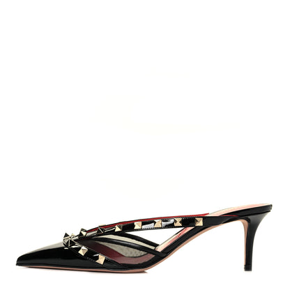 Valentino Garavani Patent Mesh Rockstud Alcove 60mm Mules 38 Black 1 of 8