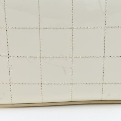 Chanel Patent Square Stitched CC Flap Clutch White 19 of 21
