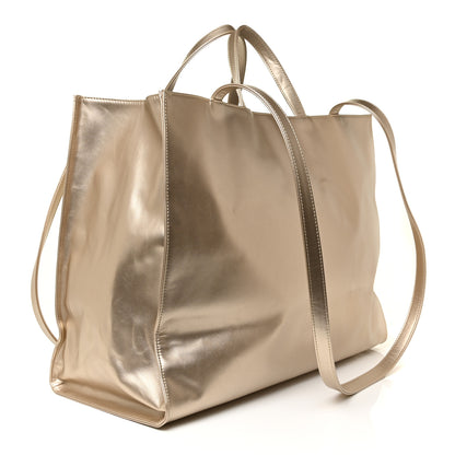 Telfar Metallic Vegan Leather Large Shopping Bag Gold 3 of 22