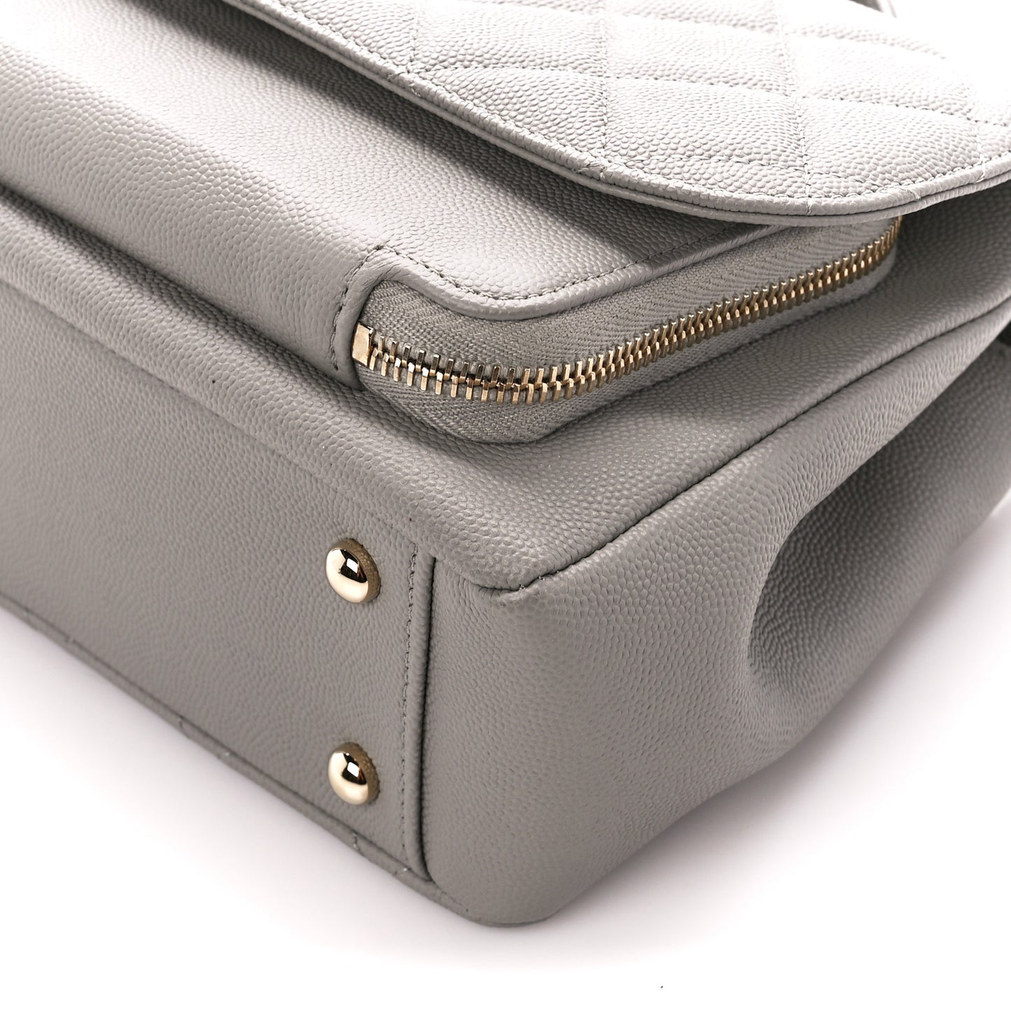 Caviar Quilted Medium Business Affinity Flap Grey