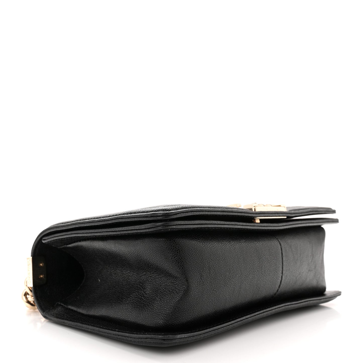 Caviar Chevron Quilted Medium Boy Flap Black