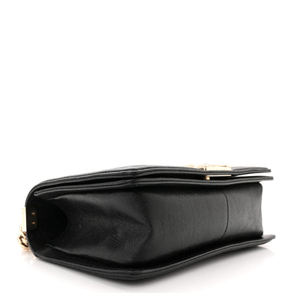 Chanel Caviar Chevron Quilted Medium Boy Flap Black 4 of 10