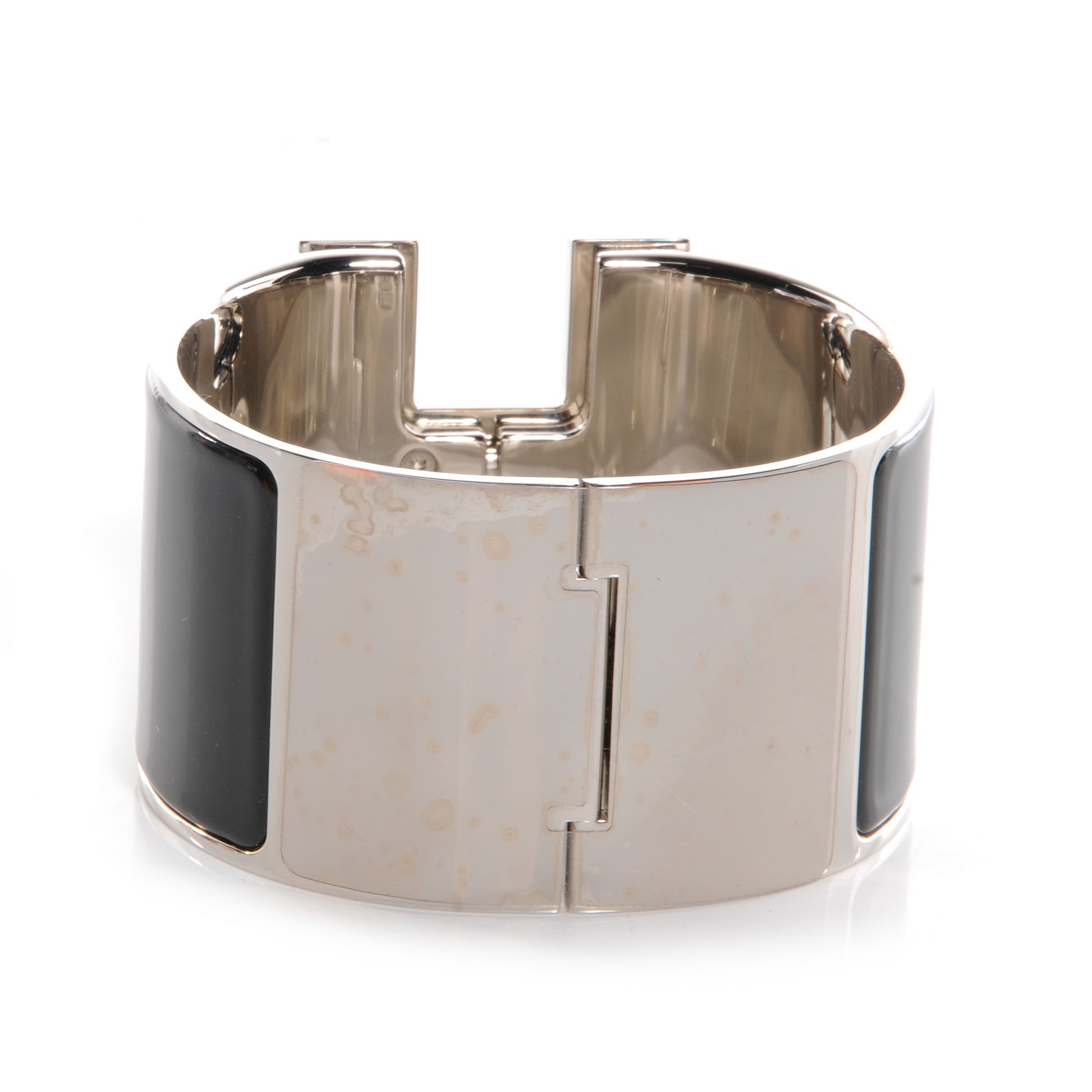 Hermes Palladium Clic Clac H Bracelet Extra Wide PM Black 2 of 6