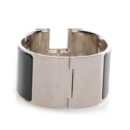 Hermes Palladium Clic Clac H Bracelet Extra Wide PM Black 2 of 6