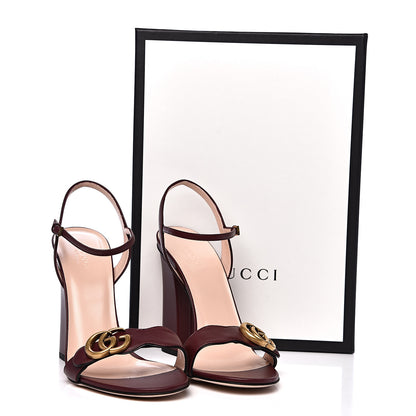 Gucci Lifford Calfskin GG Marmont Ankle Wrap 105mm Sandals 40.5 Vintage Bordeaux 8 of 8