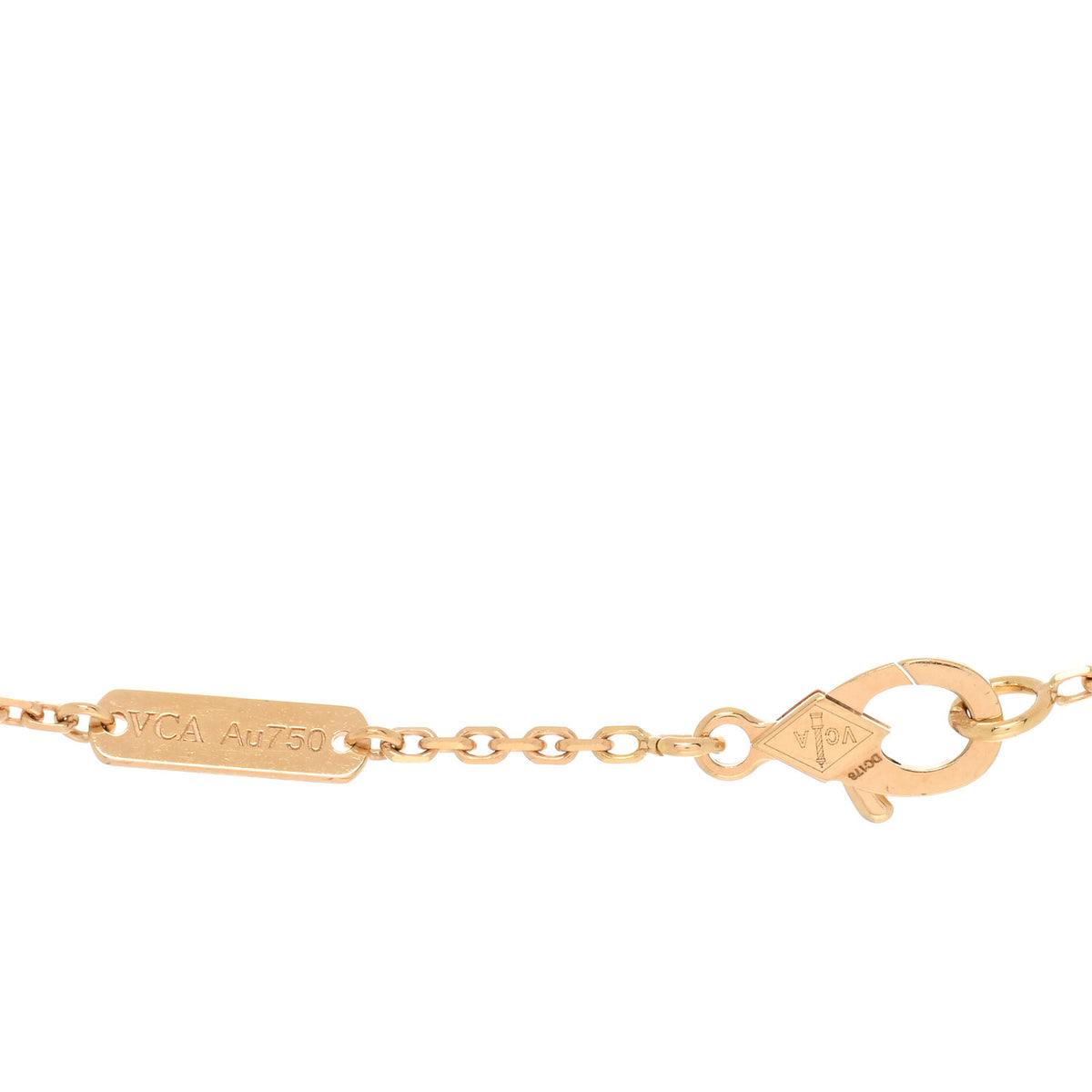 18K Yellow Gold Guilloche Vintage Alhambra Pendant Necklace