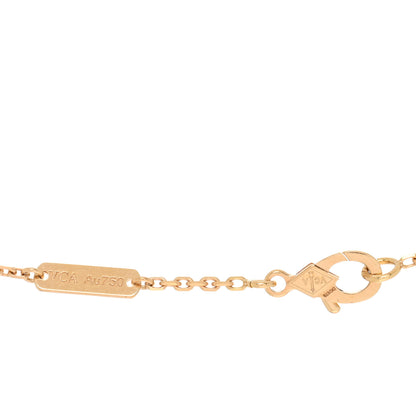 Van Cleef & Arpels 18K Yellow Gold Guilloche Vintage Alhambra Pendant Necklace 4 of 5