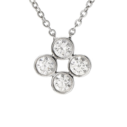Tiffany Platinum Diamond Four-Stone Pendant Necklace 4 of 5