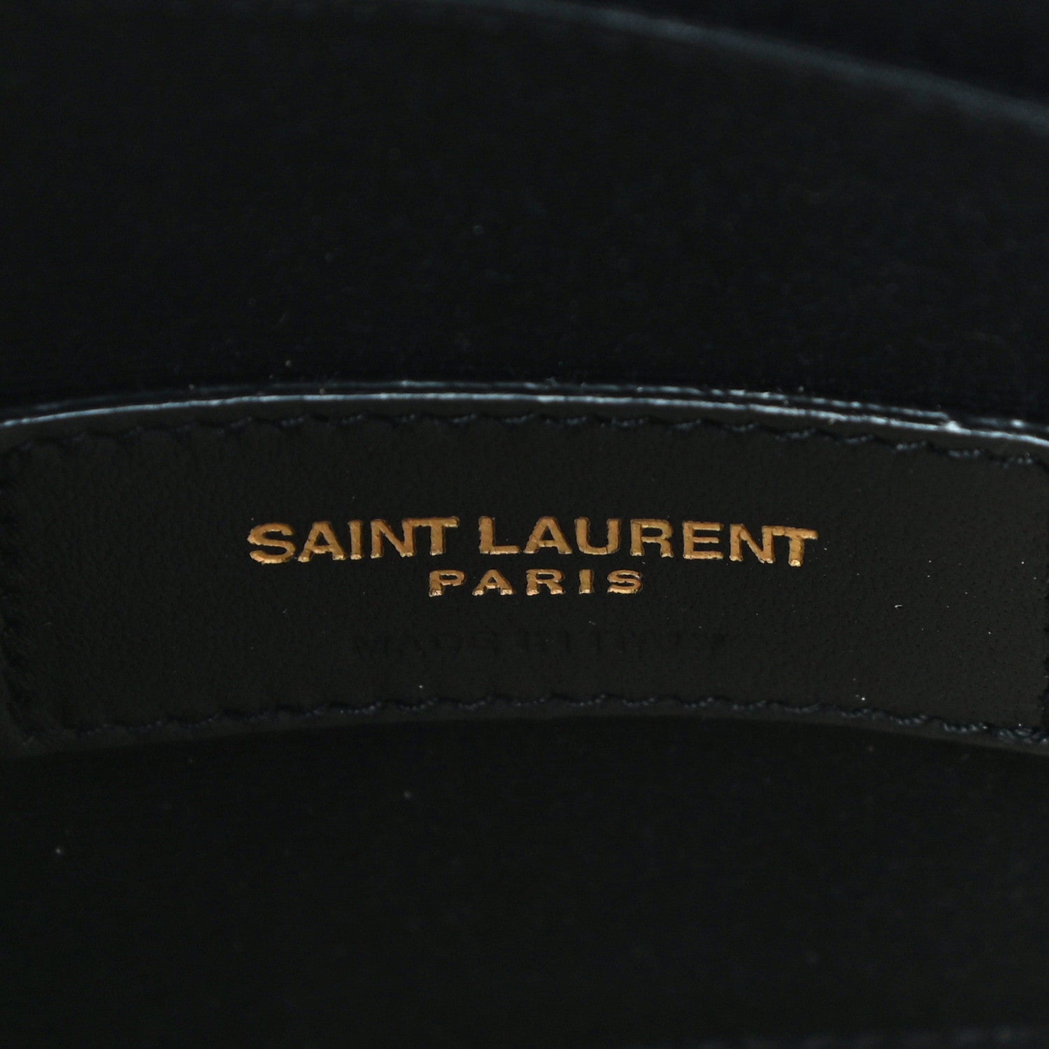 Saint Laurent Grain De Poudre Chevron Monogram Bill Pouch Black 6 of 11