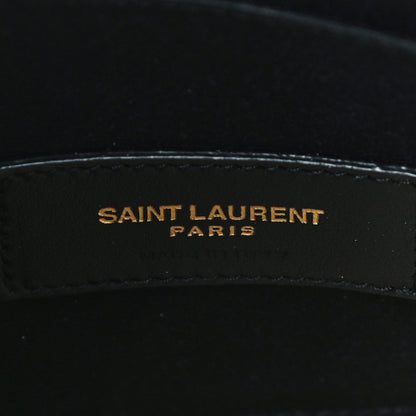 Saint Laurent Grain De Poudre Chevron Monogram Bill Pouch Black 6 of 11