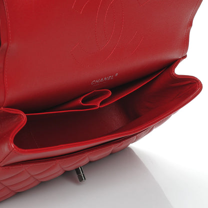 Chanel Lambskin Quilted Jumbo Double Flap Red 5 of 8