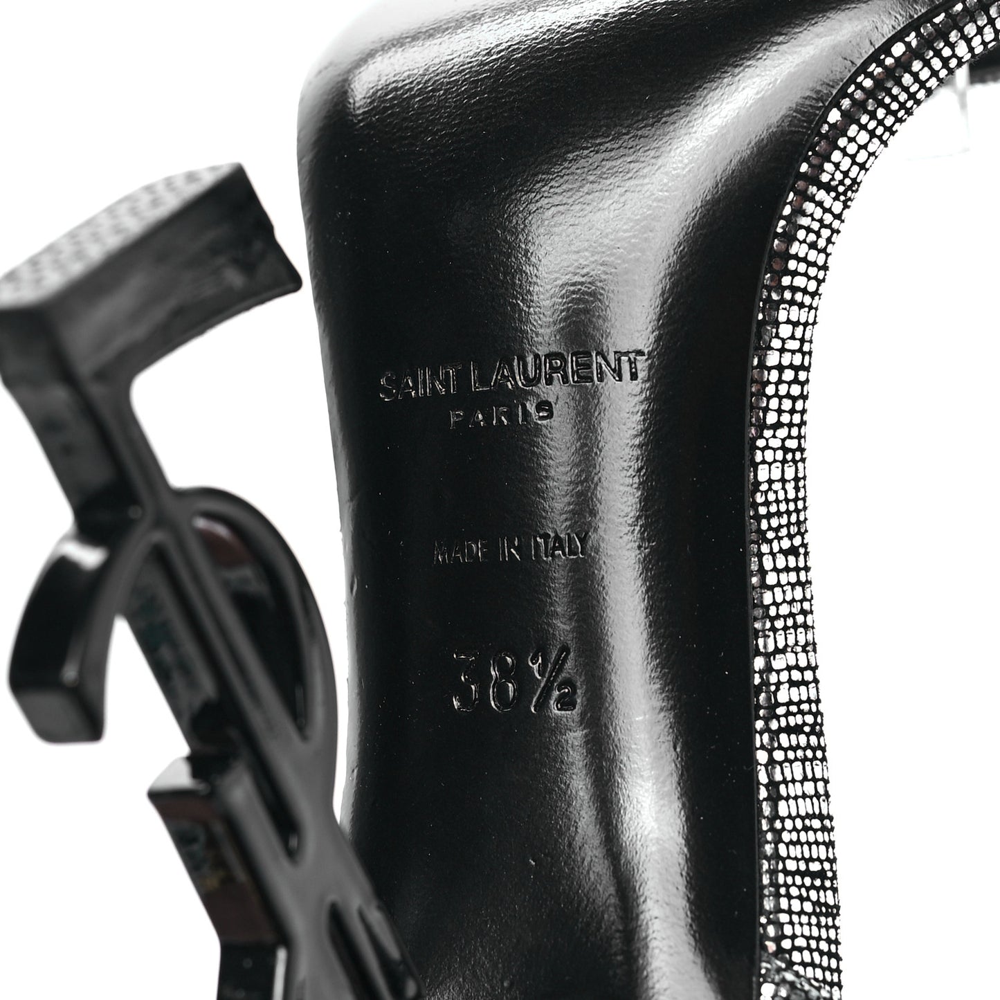 Metallic Calfskin Opyum 110 Sandals 38.5 Argento