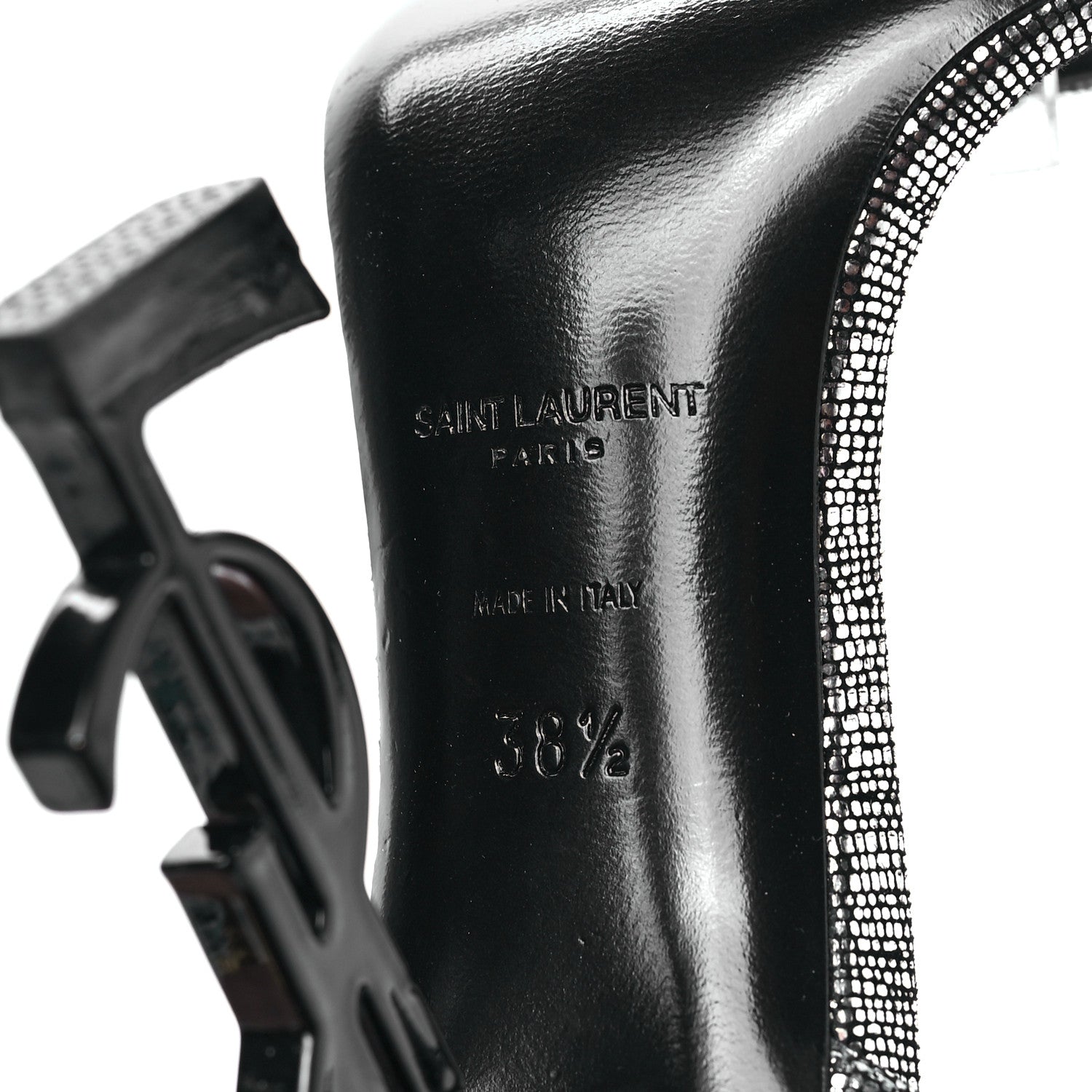 Saint Laurent Metallic Calfskin Opyum 110 Sandals 38.5 Argento 6 of 8