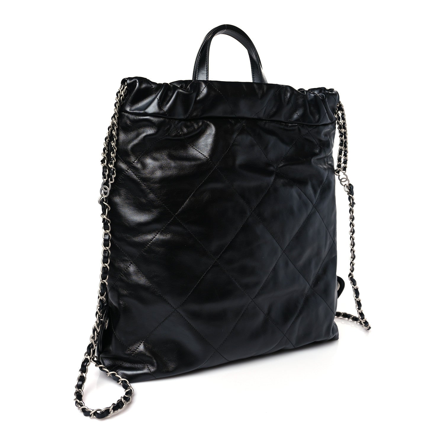 Chanel Shiny Calfskin Quilted Chanel 22 Backpack Black 3 of 9