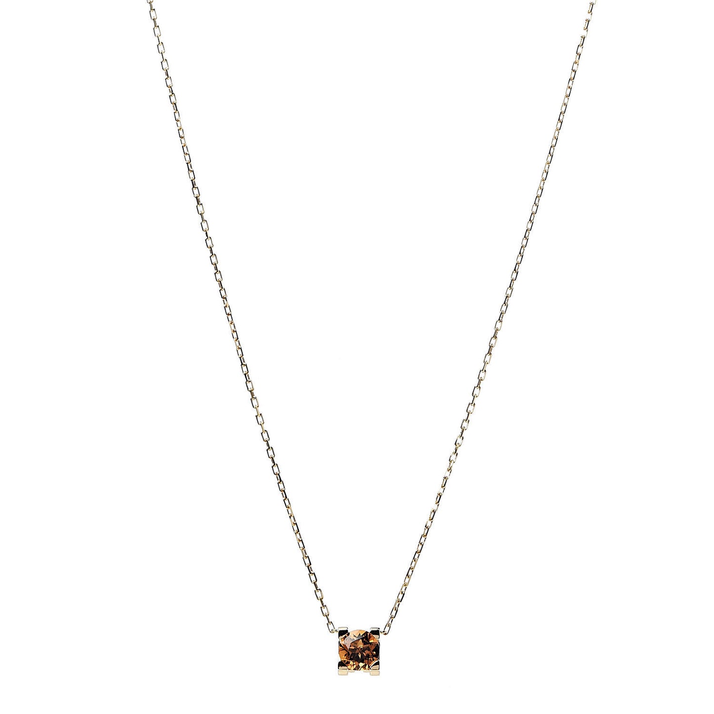 18K Yellow Gold Citrine C De Pendant Necklace
