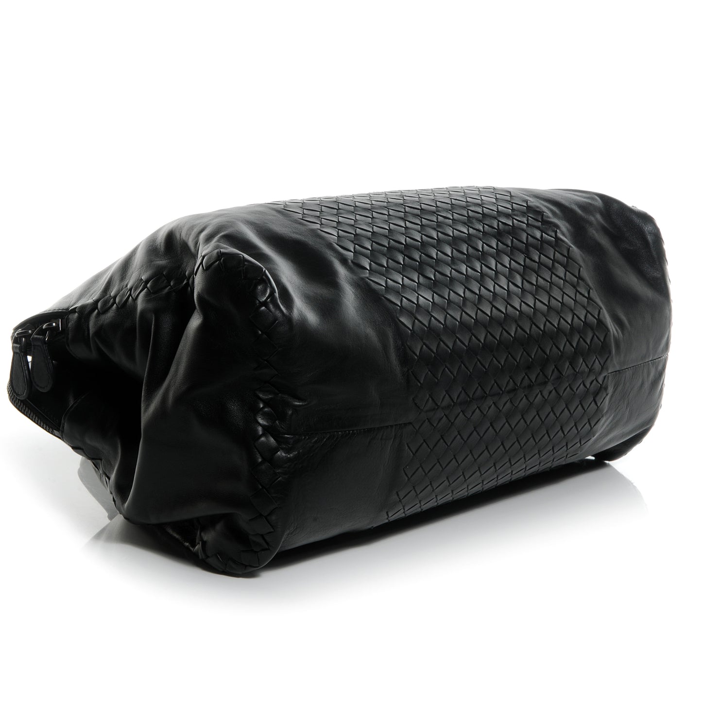 Leather Intrecciato Large Leggero Tote Nero Black