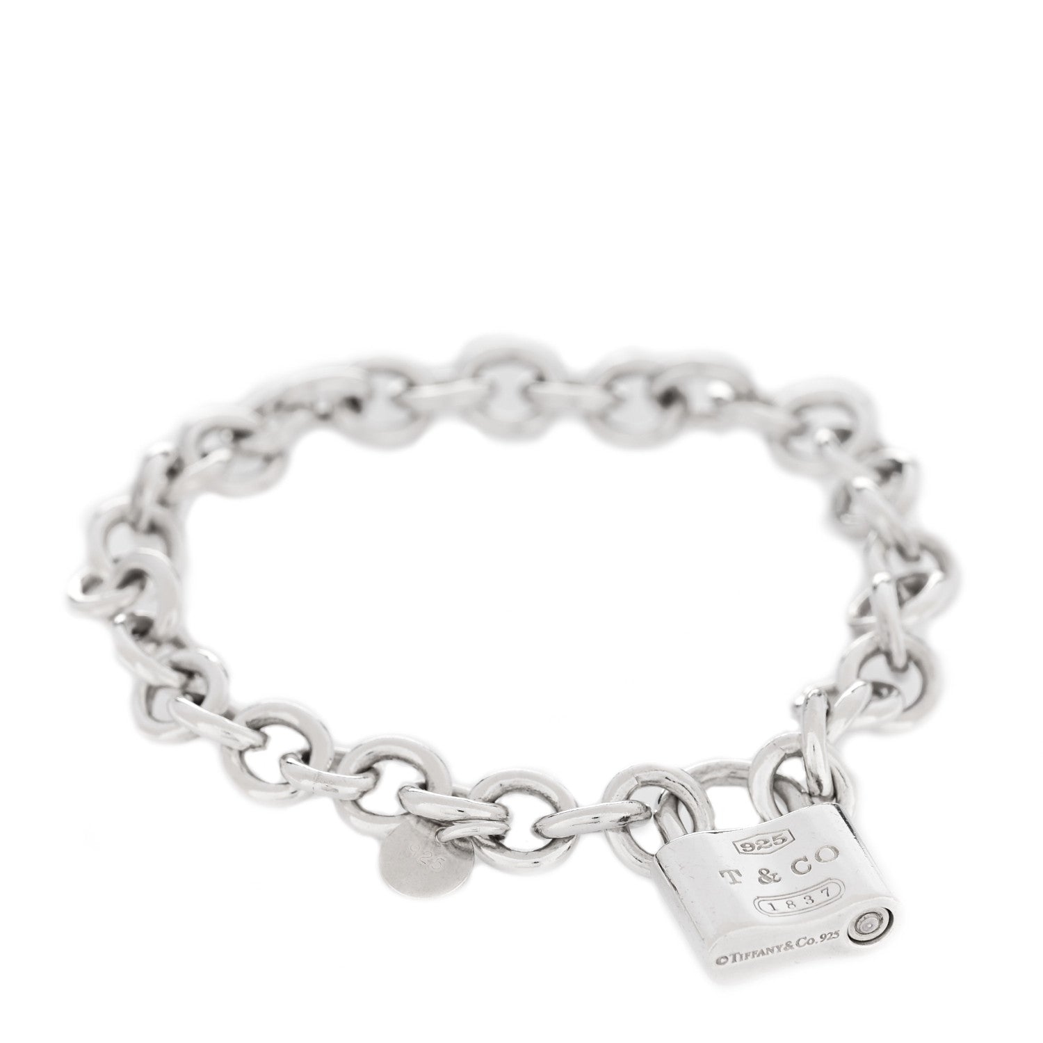Tiffany Sterling Silver 1837 Lock Charm Bracelet 1 of 6