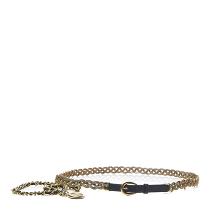 Chanel Lambskin Chain Brained CC Medallion Belt 75 30 Black Gold 1 of 3