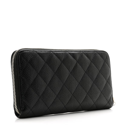 Chanel Caviar Quilted Large Gusset Zip Around Wallet Black 3 of 12