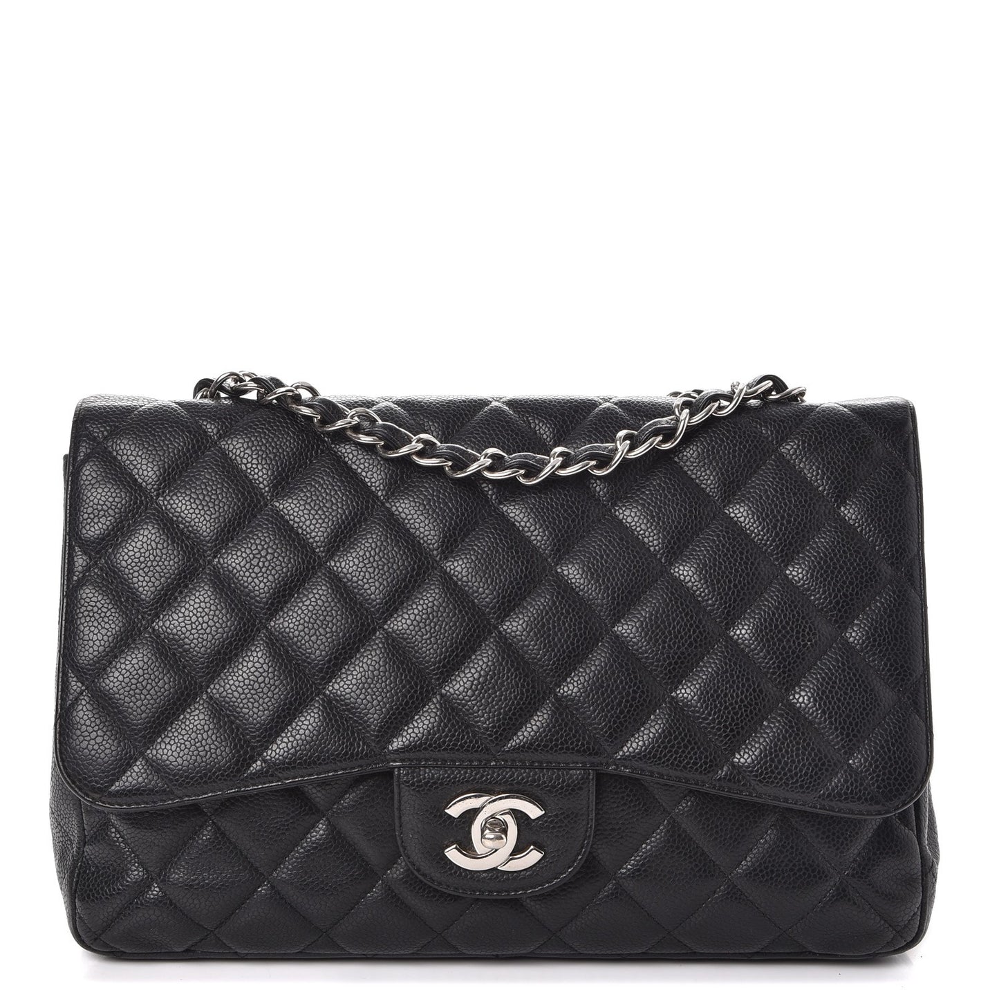 Caviar Quilted Jumbo Single Flap Black