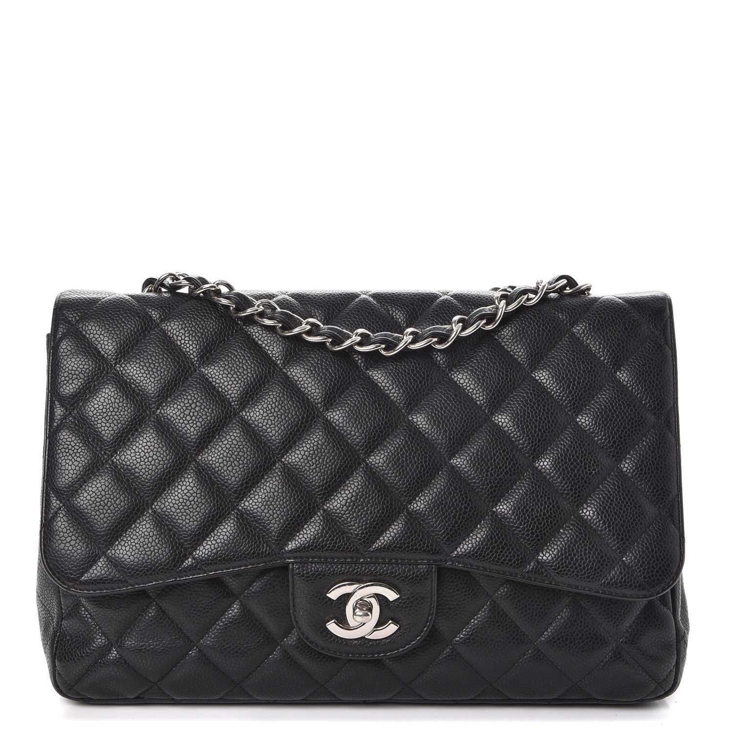 Chanel Caviar Quilted Jumbo Single Flap Black 1 of 15