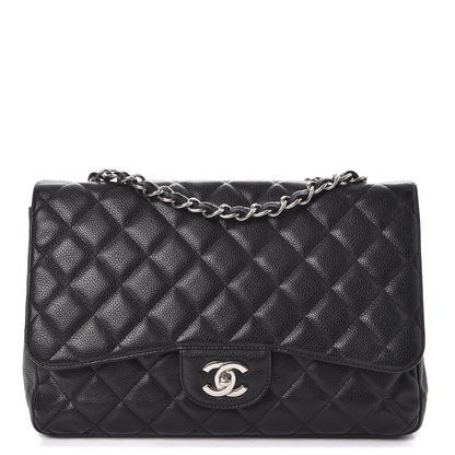 Chanel Caviar Quilted Jumbo Single Flap Black 1 of 15