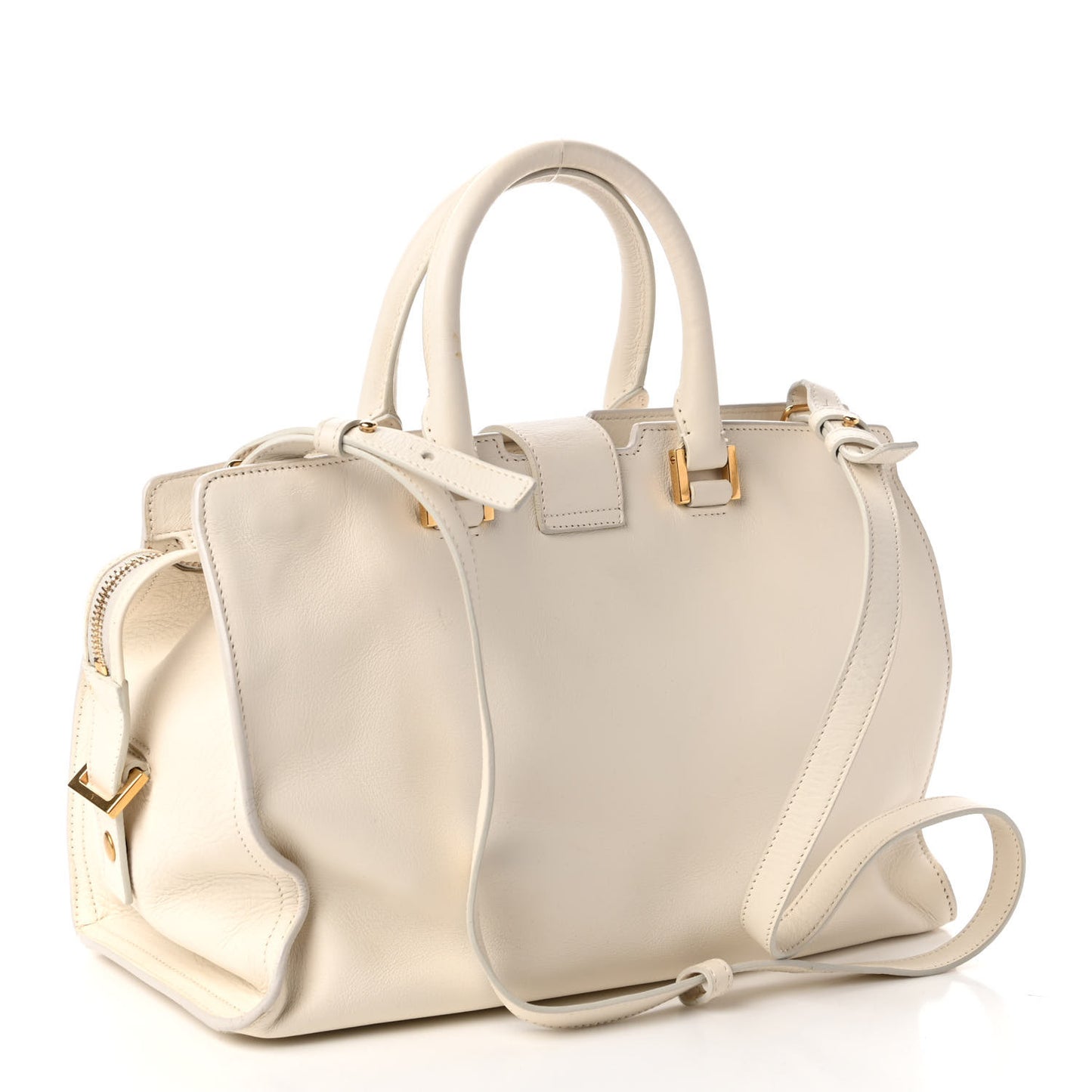 Calfskin Small Classic Y Cabas White