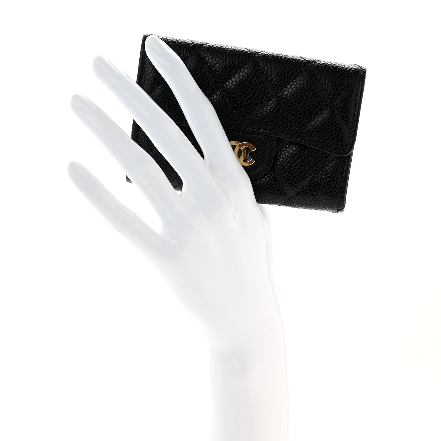 Chanel Caviar Quilted Flap Card Holder Wallet Black 2 of 7