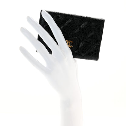 Chanel Caviar Quilted Flap Card Holder Wallet Black 2 of 7