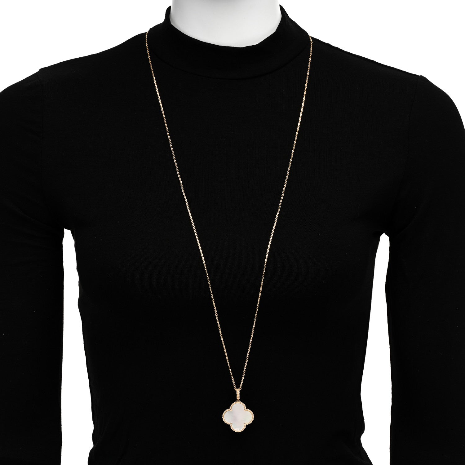 Van Cleef & Arpels 18K Yellow Gold Mother of Pearl Magic Alhambra Long Necklace 2 of 6