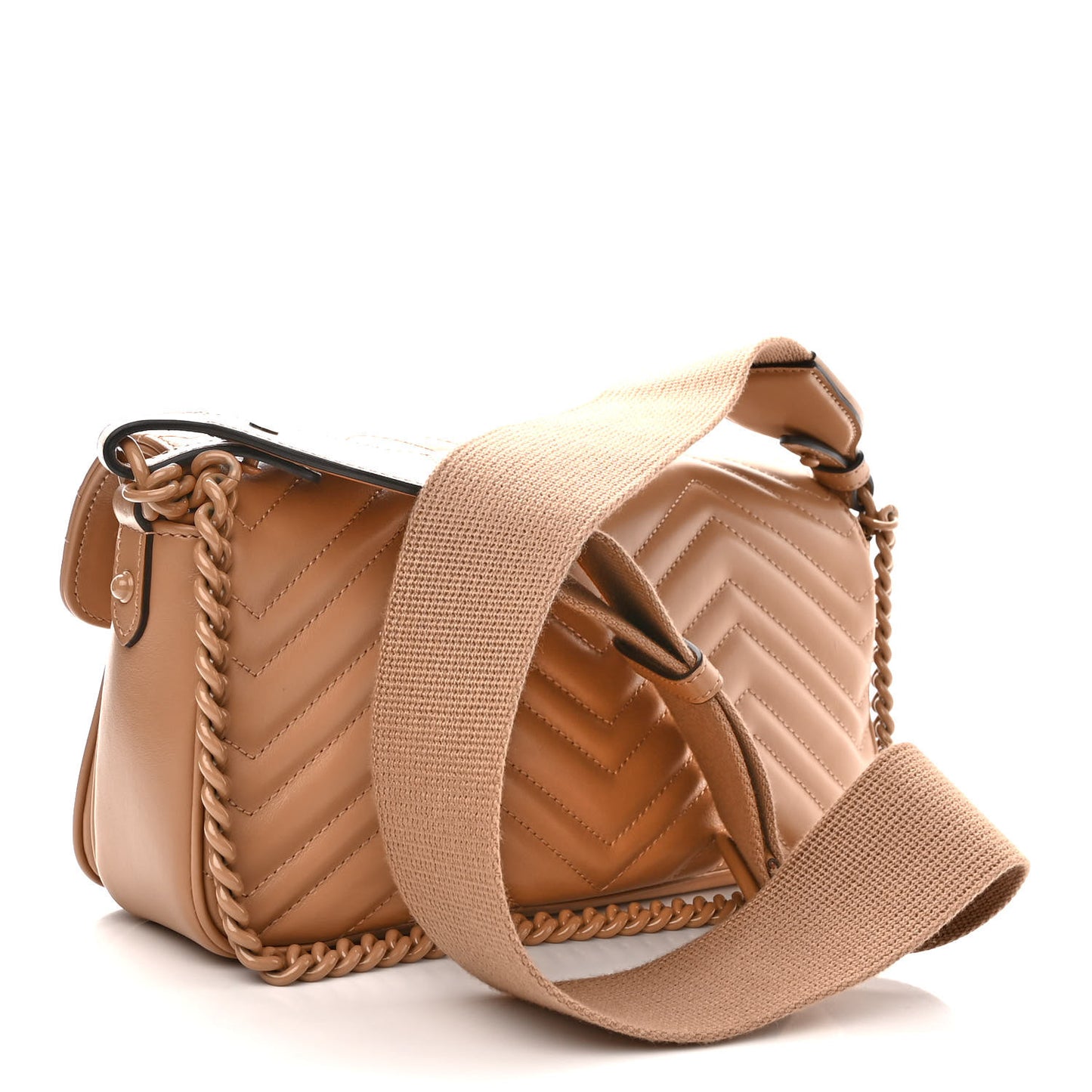 Calfskin Matelasse Monochrome GG Marmont Crossbody Shoulder Bag Camelia Winter Rose