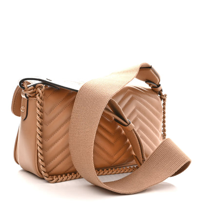 Gucci Calfskin Matelasse Monochrome GG Marmont Crossbody Shoulder Bag Camelia Winter Rose 3 of 10