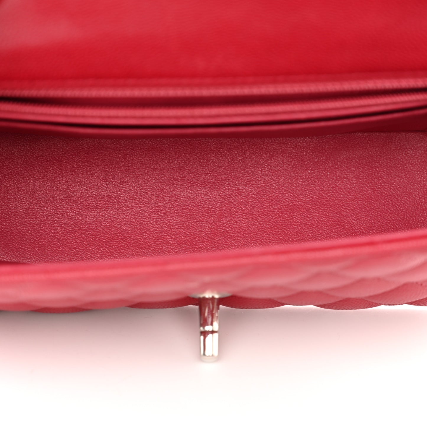 Caviar Quilted Mini Rectangular Flap Red