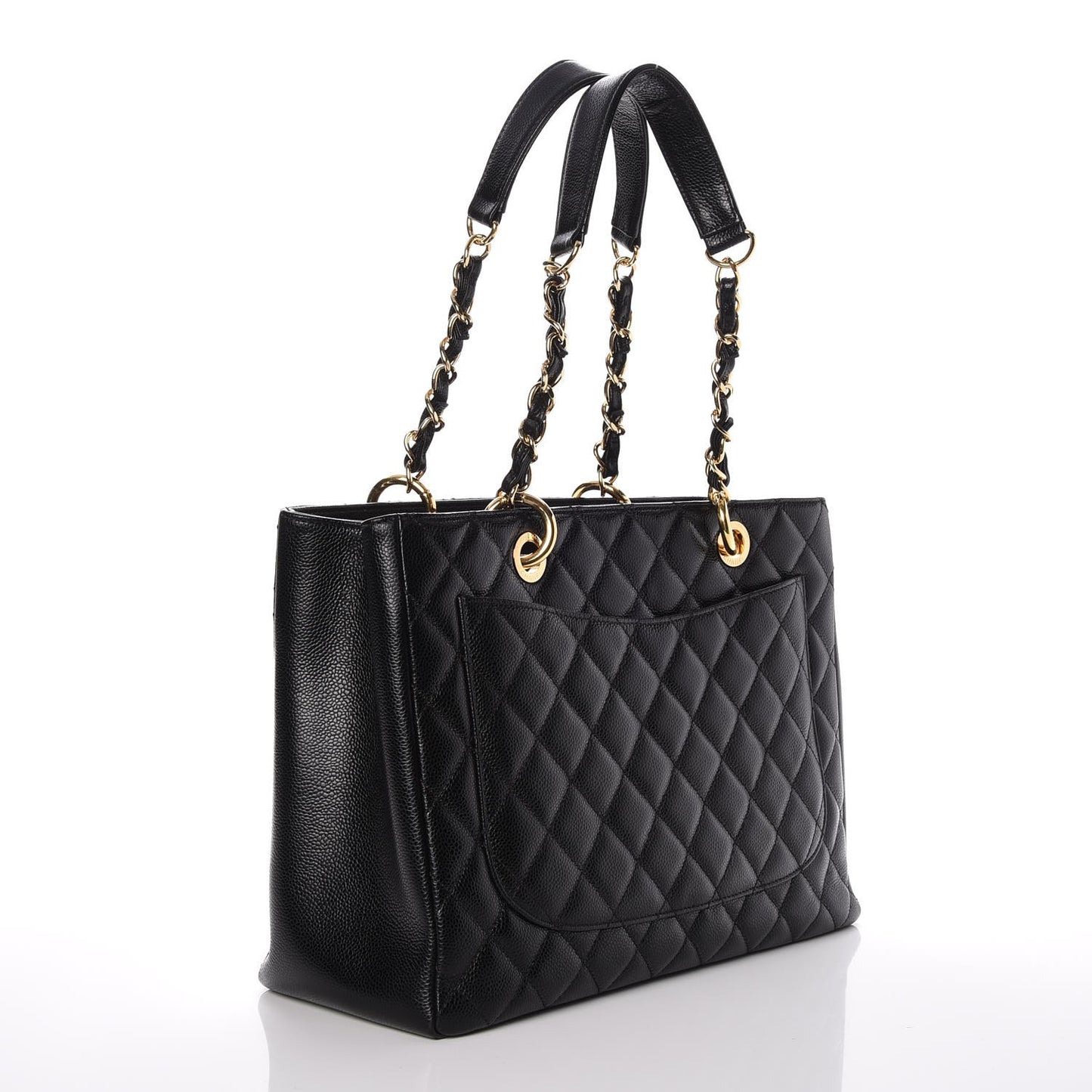 Caviar Quilted Grand Shopping Tote GST Black