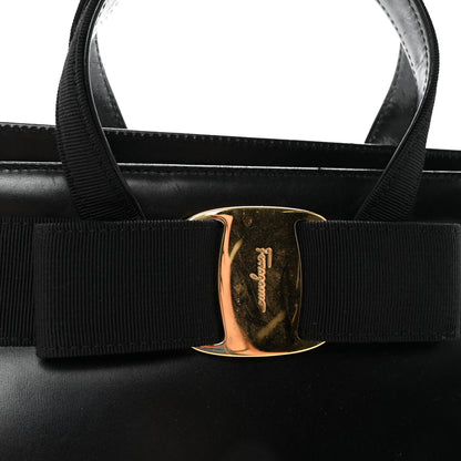 Salvatore Ferragamo Calfskin Medium Vara Bow Top Handle Tote Black 7 of 9