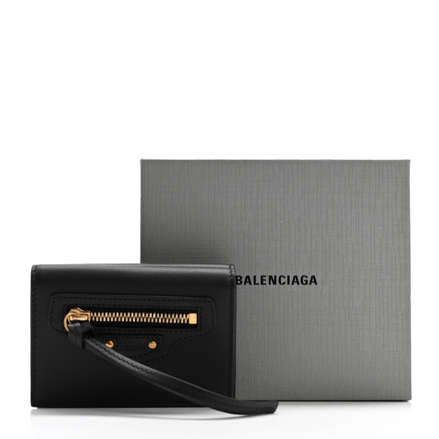 Balenciaga Calfskin Tri-Fold Wallet Black 9 of 9