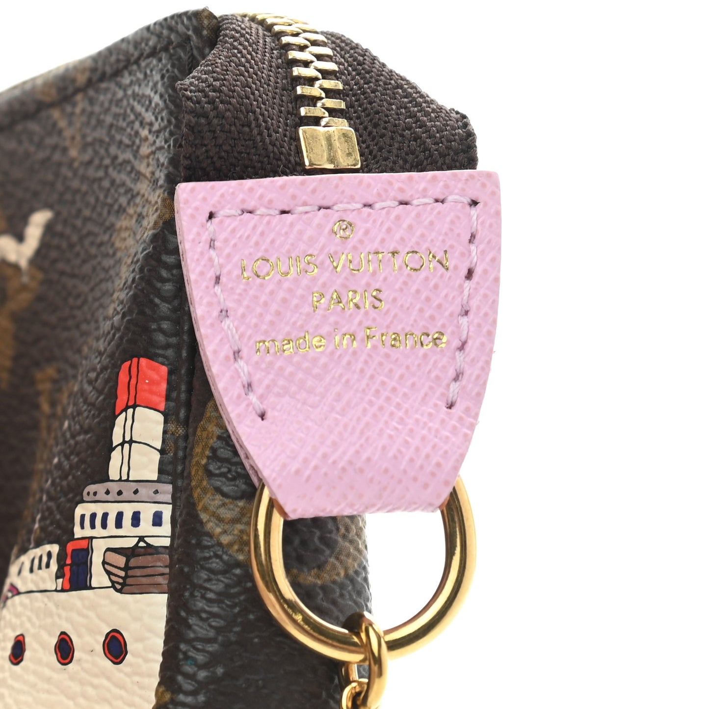 Monogram 2016 Christmas Animation Mini Pochette Accessories Rose Ballerine