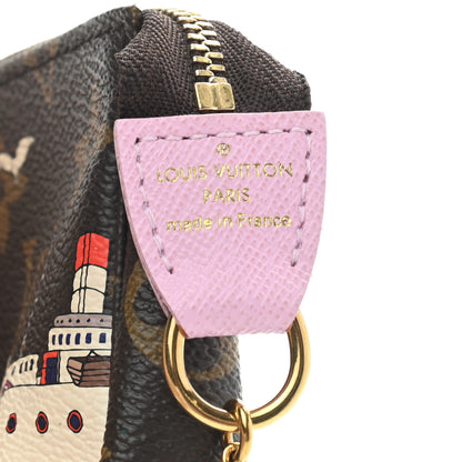 Louis Vuitton Monogram 2016 Christmas Animation Mini Pochette Accessories Rose Ballerine 5 of 6