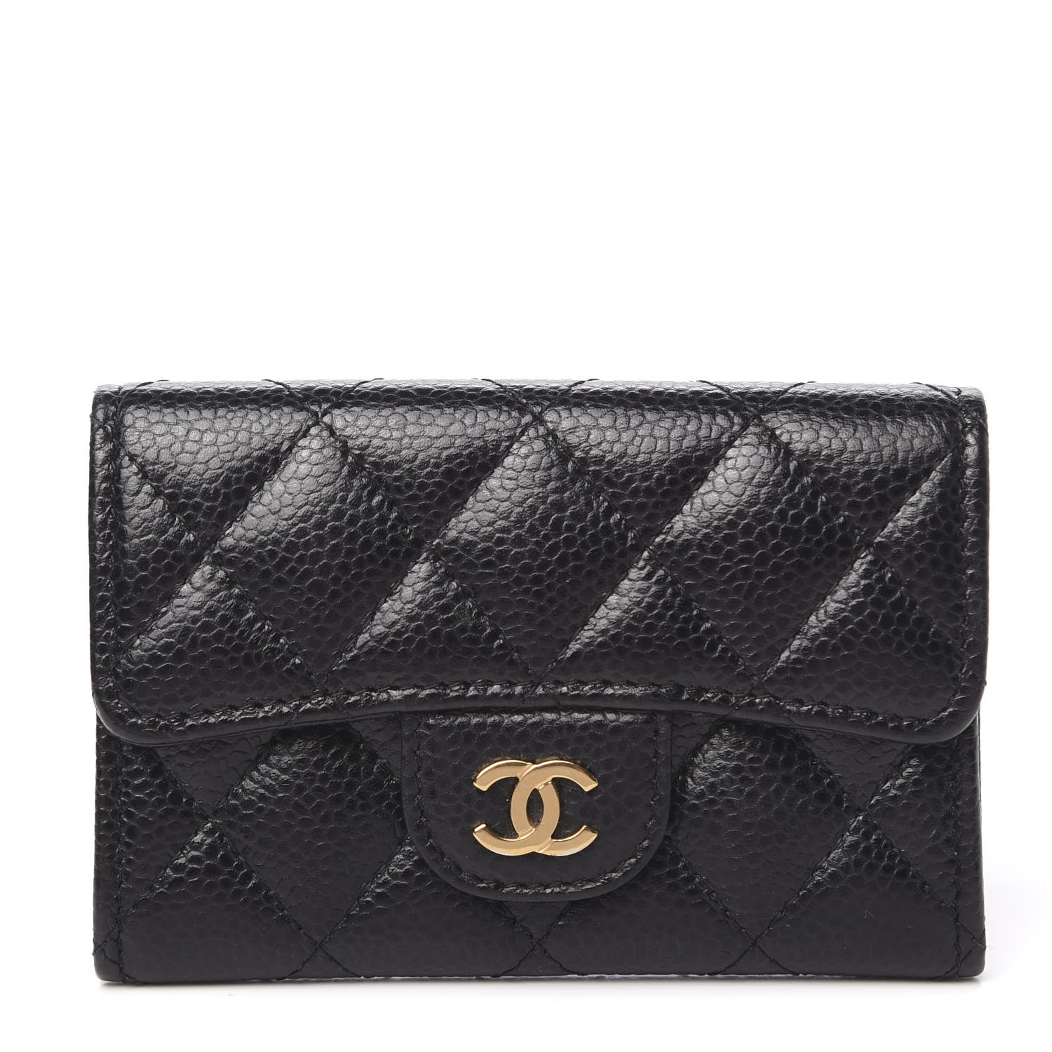 Chanel Caviar Quilted Flap Card Holder Black 1 of 8