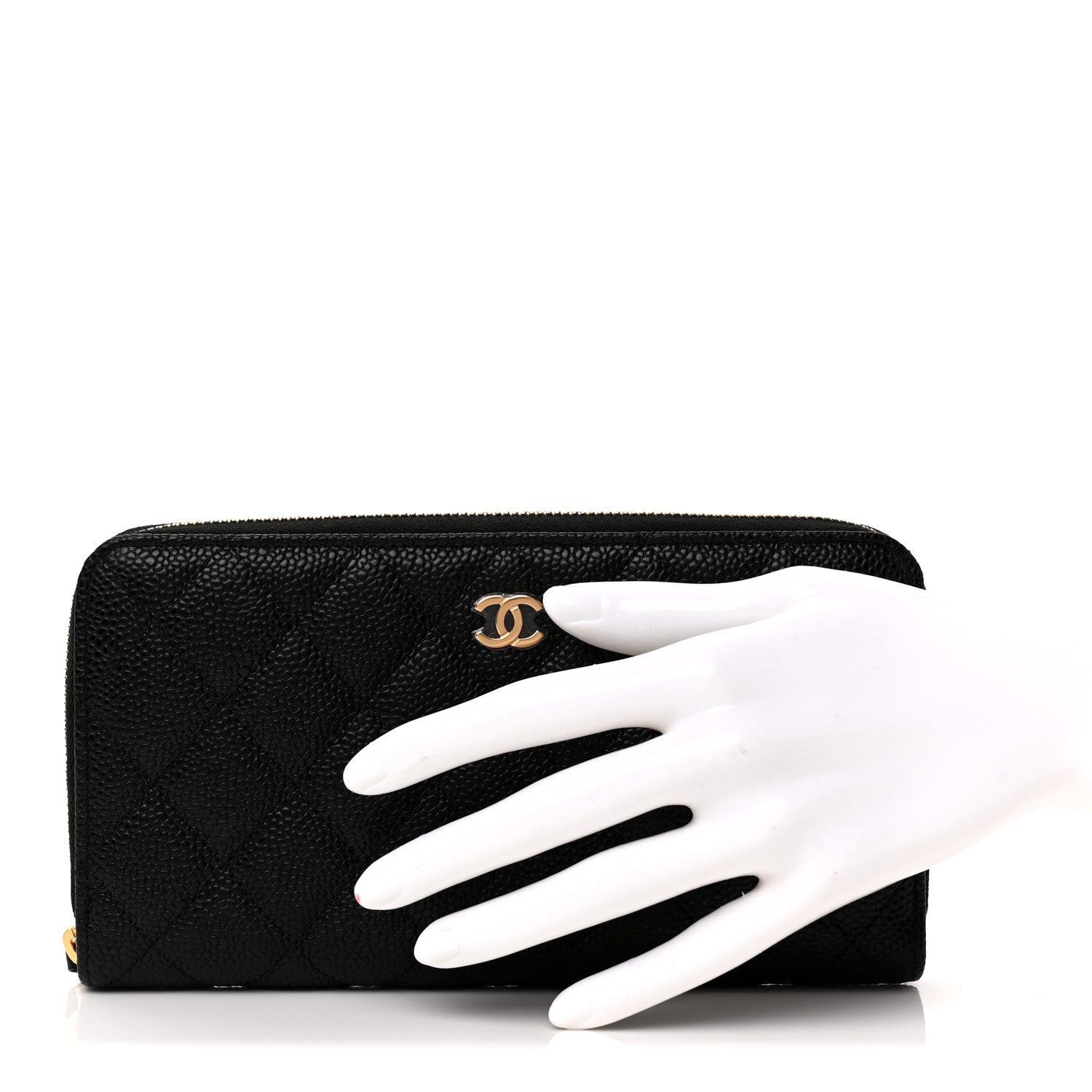 Chanel Caviar Quilted Large Gusset Zip Around Wallet Black 2 of 8