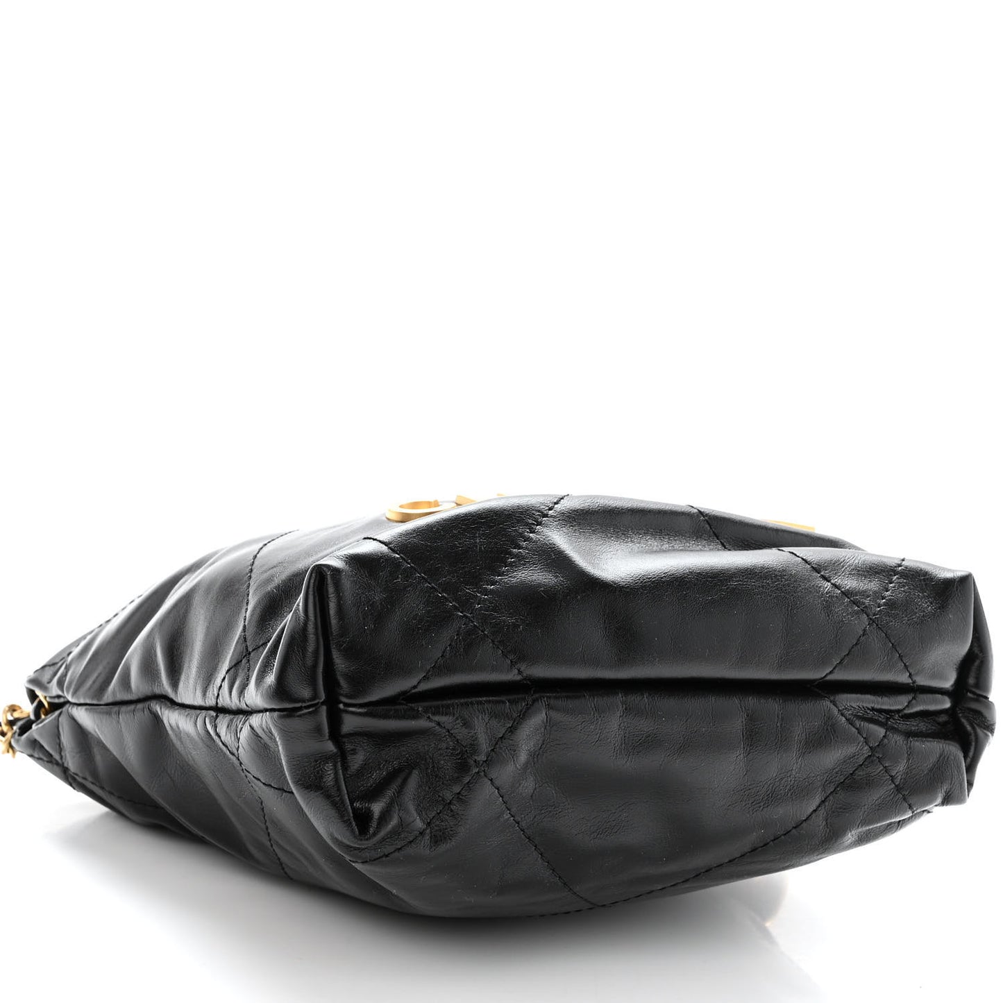 Shiny Calfskin Quilted Mini Chanel 22 Black