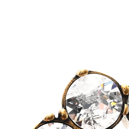 Gucci Metal Crystal Double G Brooch Aged Gold 4 of 5