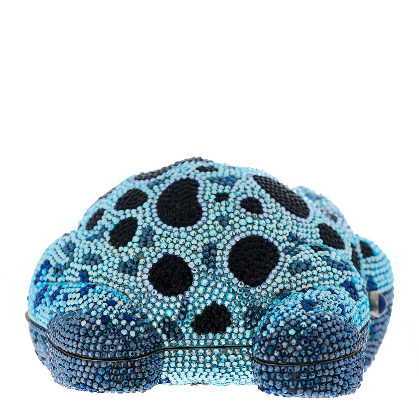 Crystal Frog Minaudiere Chain Clutch Blue