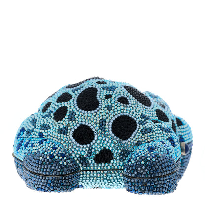 Judith Leiber Crystal Frog Minaudiere Chain Clutch Blue 5 of 12