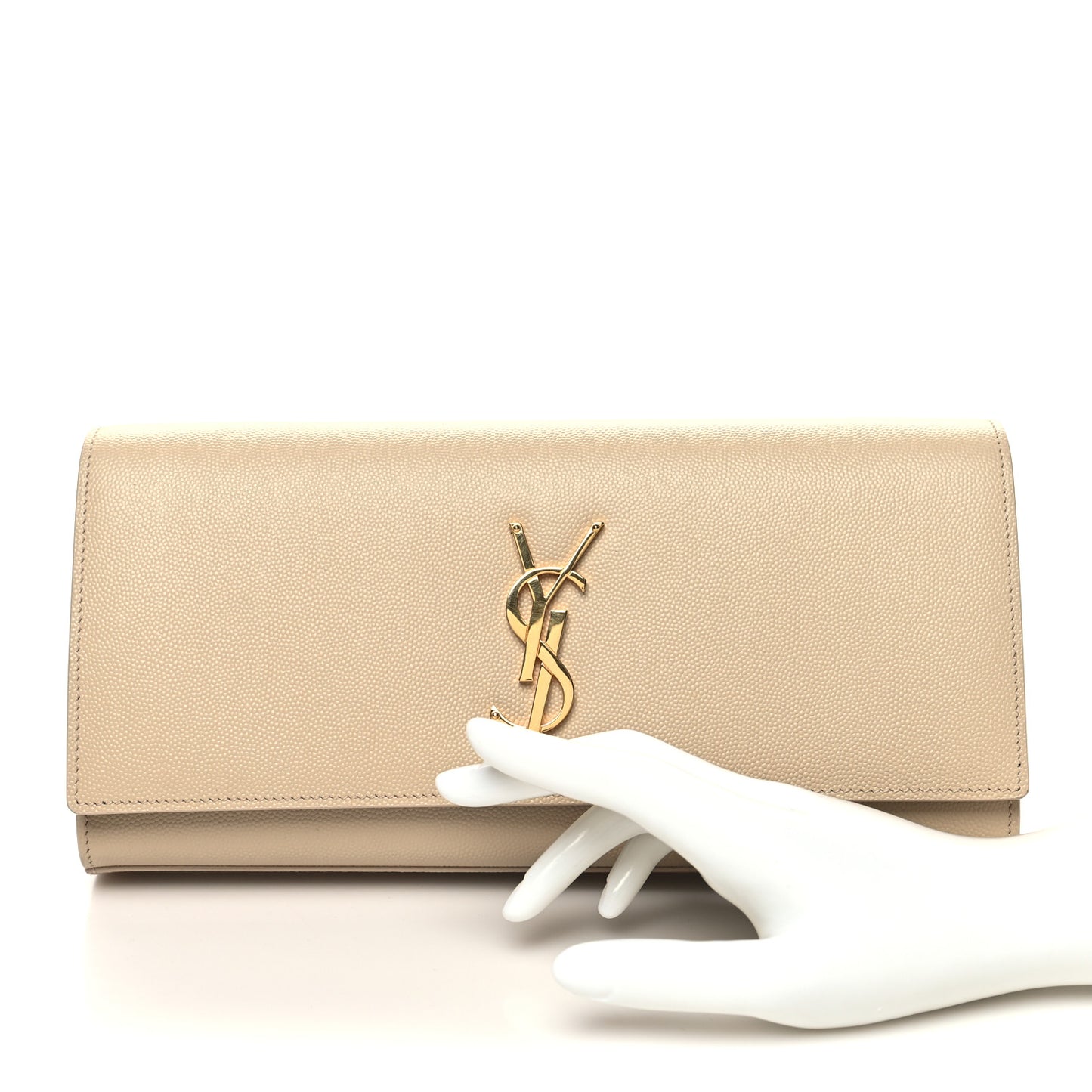 Grain De Poudre Classic Monogram Cassandre Clutch Nude