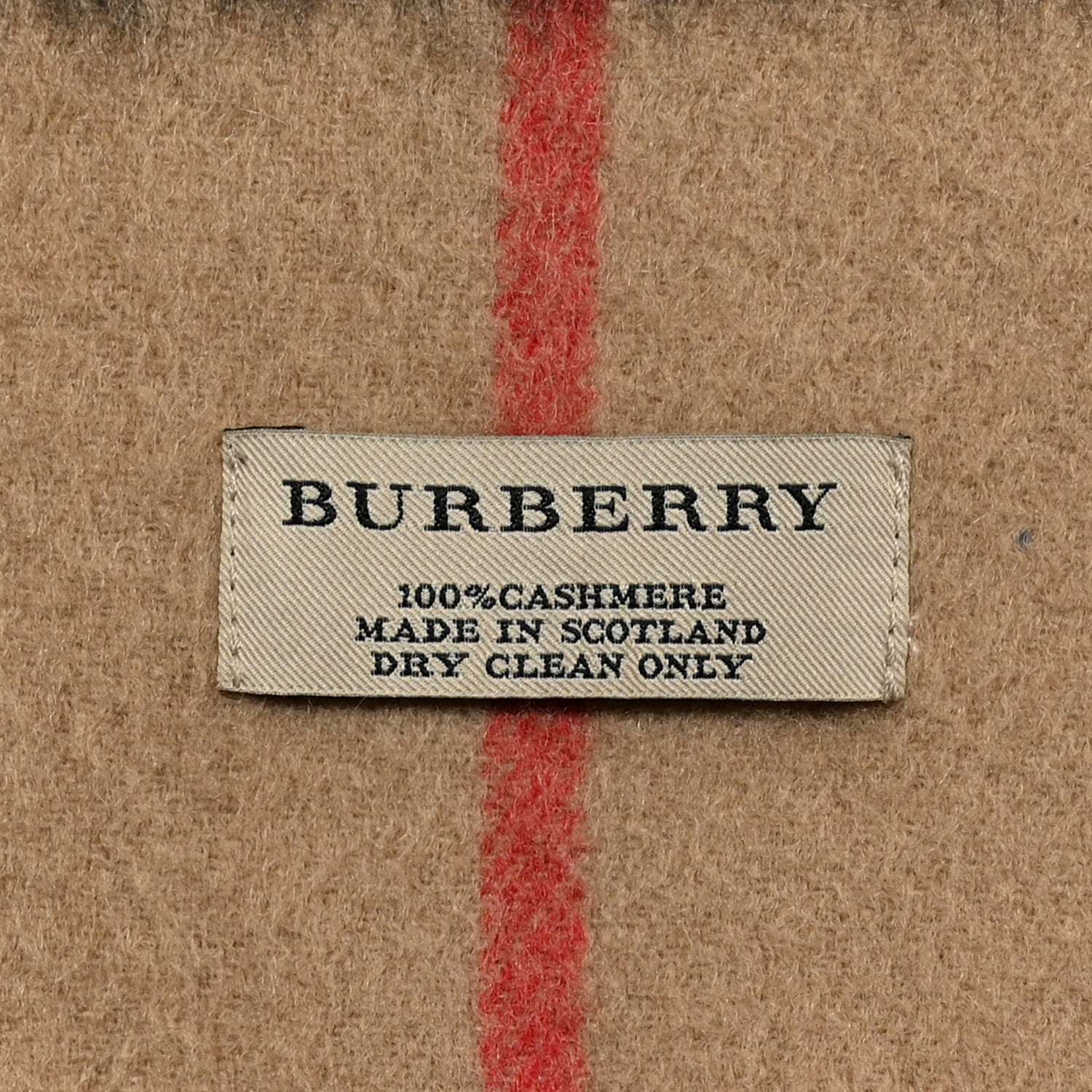 Burberry Cashmere Giant Heritage Check Fringe Scarf Camel 3 of 3