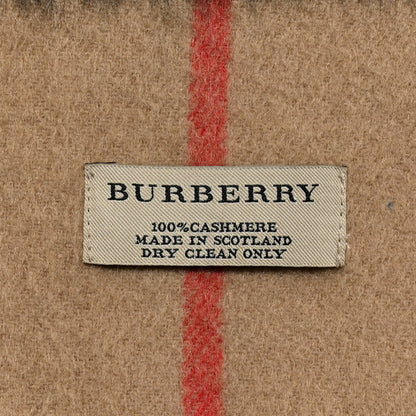 Burberry Cashmere Giant Heritage Check Fringe Scarf Camel 3 of 3